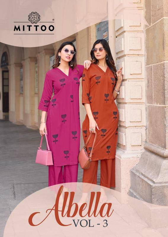 Mittoo albella vol 3 coord set Kurti wholesale prices